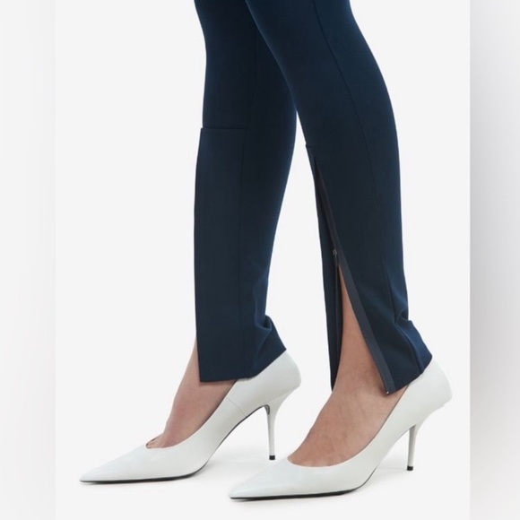 NWT Wardrobe NYC  Navy Blue Front Zip Ankle Leggings/Pants Size Large - Picture 3 of 16